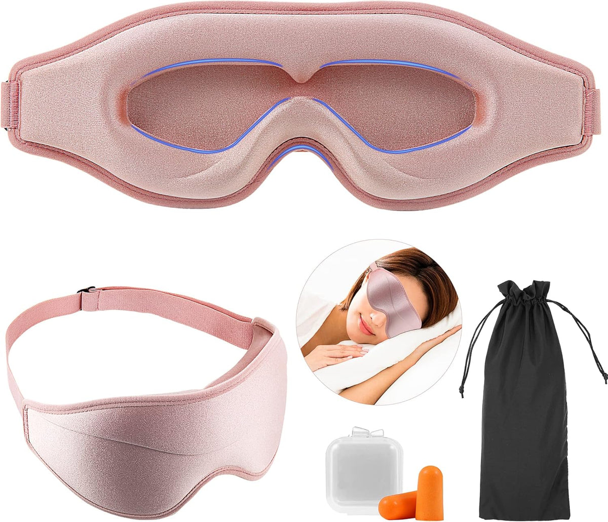 Antifaz Para Dormir 3D Rosa Pestañas, Sin Presión En Los Ojos Templos, Cómodo Transpirable Mascara Ojos Dormir, Pesa Sólo 35G,Antifaces Para Dormir Mujer Niña Migraña Yoga, Máscara De Noche Ergonomico