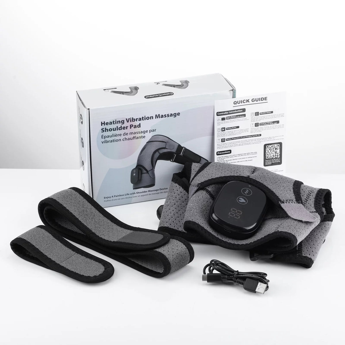 Revolutionary Cordless Heated Shoulder Brace - Ultimate Relief for Rotator Cuff Pain with Adjustable Heat and Vibration