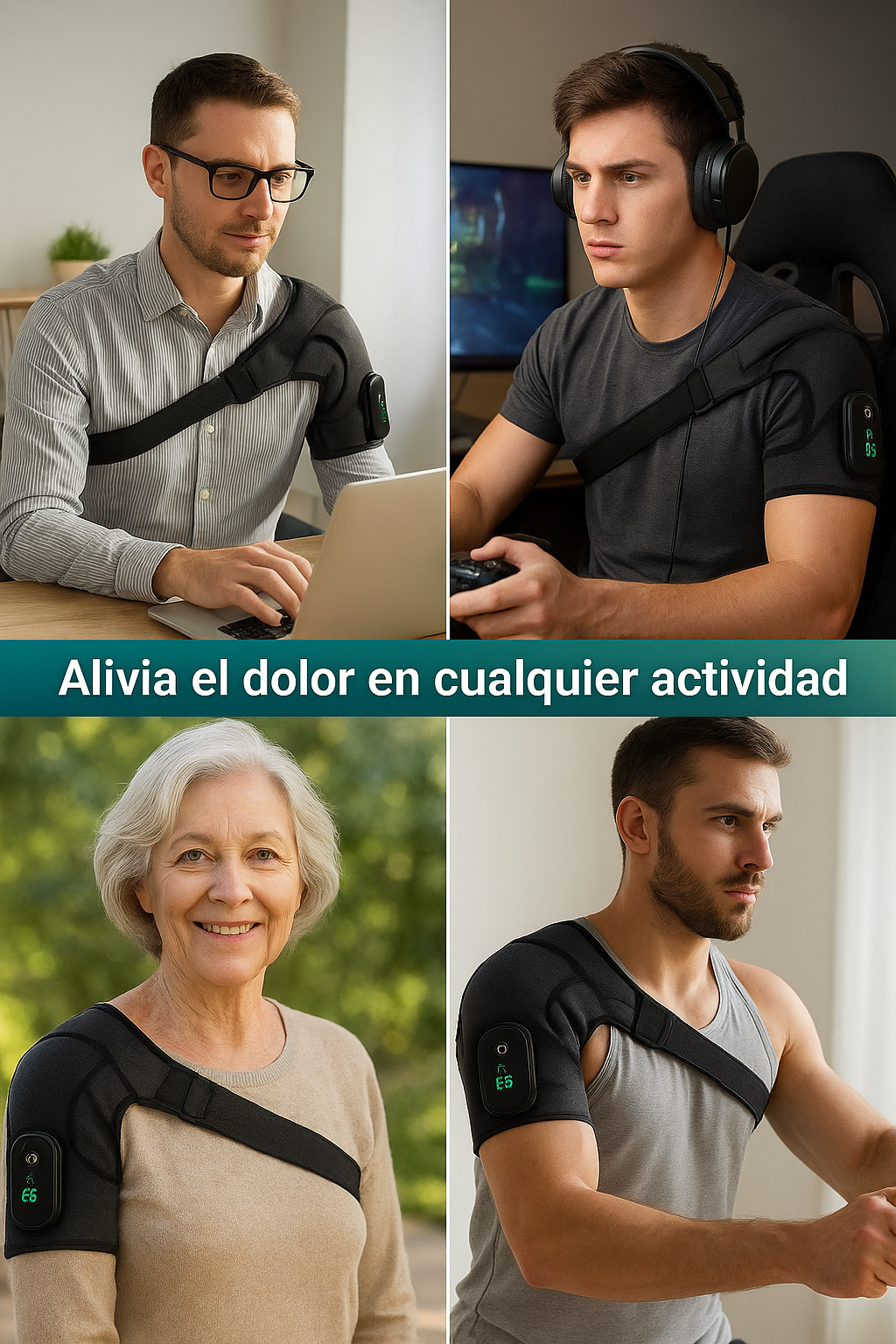 Revolutionary Cordless Heated Shoulder Brace - Ultimate Relief for Rotator Cuff Pain with Adjustable Heat and Vibration