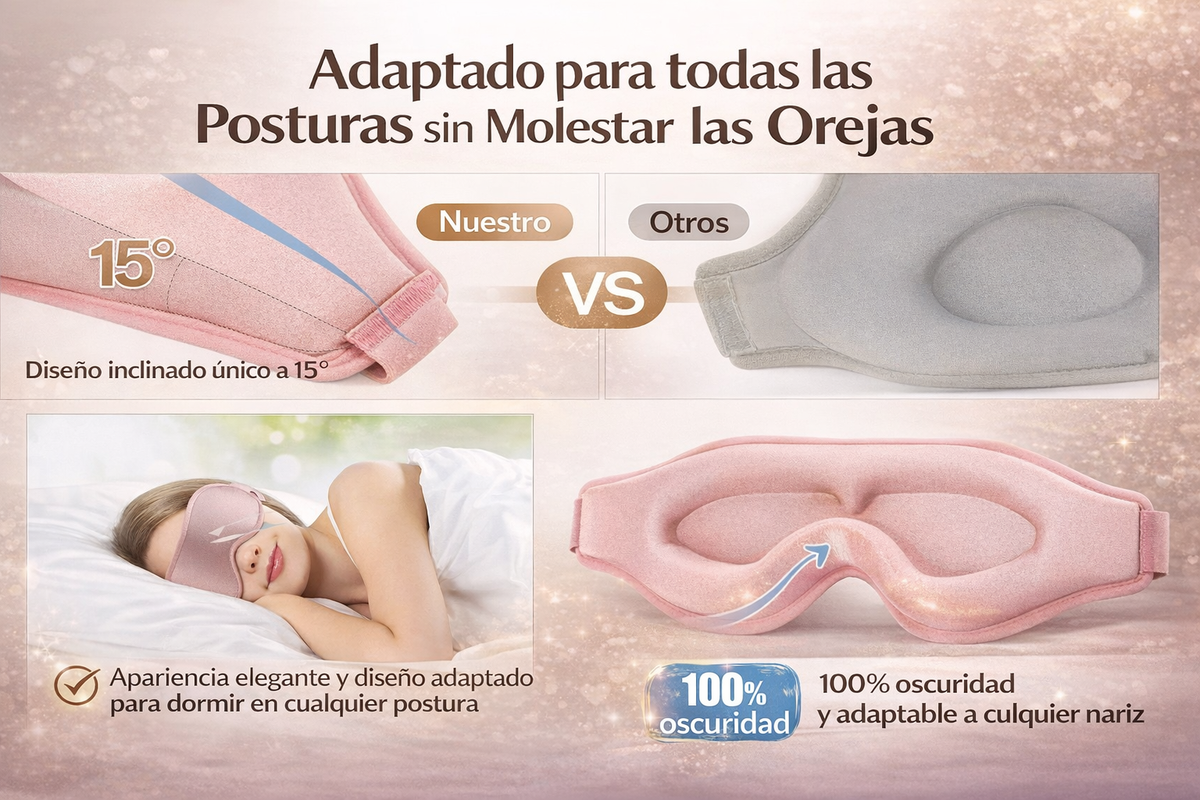 Antifaz Para Dormir 3D Rosa Pestañas, Sin Presión En Los Ojos Templos, Cómodo Transpirable Mascara Ojos Dormir, Pesa Sólo 35G,Antifaces Para Dormir Mujer Niña Migraña Yoga, Máscara De Noche Ergonomico