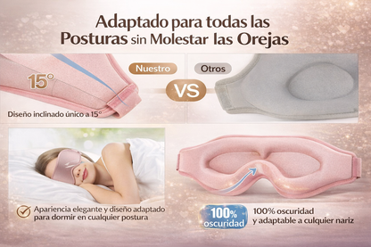 Antifaz Para Dormir 3D Rosa Pestañas, Sin Presión En Los Ojos Templos, Cómodo Transpirable Mascara Ojos Dormir, Pesa Sólo 35G,Antifaces Para Dormir Mujer Niña Migraña Yoga, Máscara De Noche Ergonomico