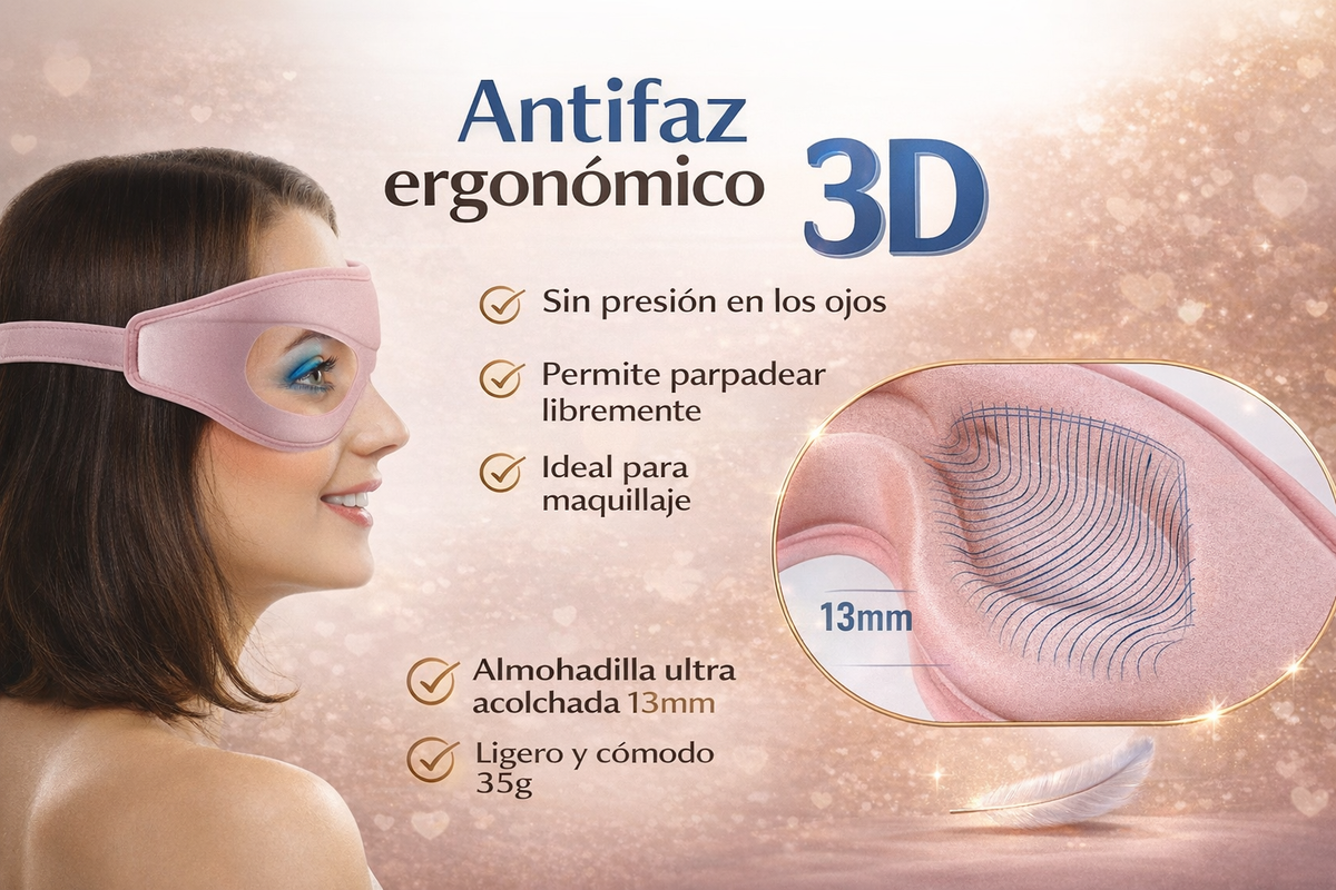 Antifaz Para Dormir 3D Rosa Pestañas, Sin Presión En Los Ojos Templos, Cómodo Transpirable Mascara Ojos Dormir, Pesa Sólo 35G,Antifaces Para Dormir Mujer Niña Migraña Yoga, Máscara De Noche Ergonomico