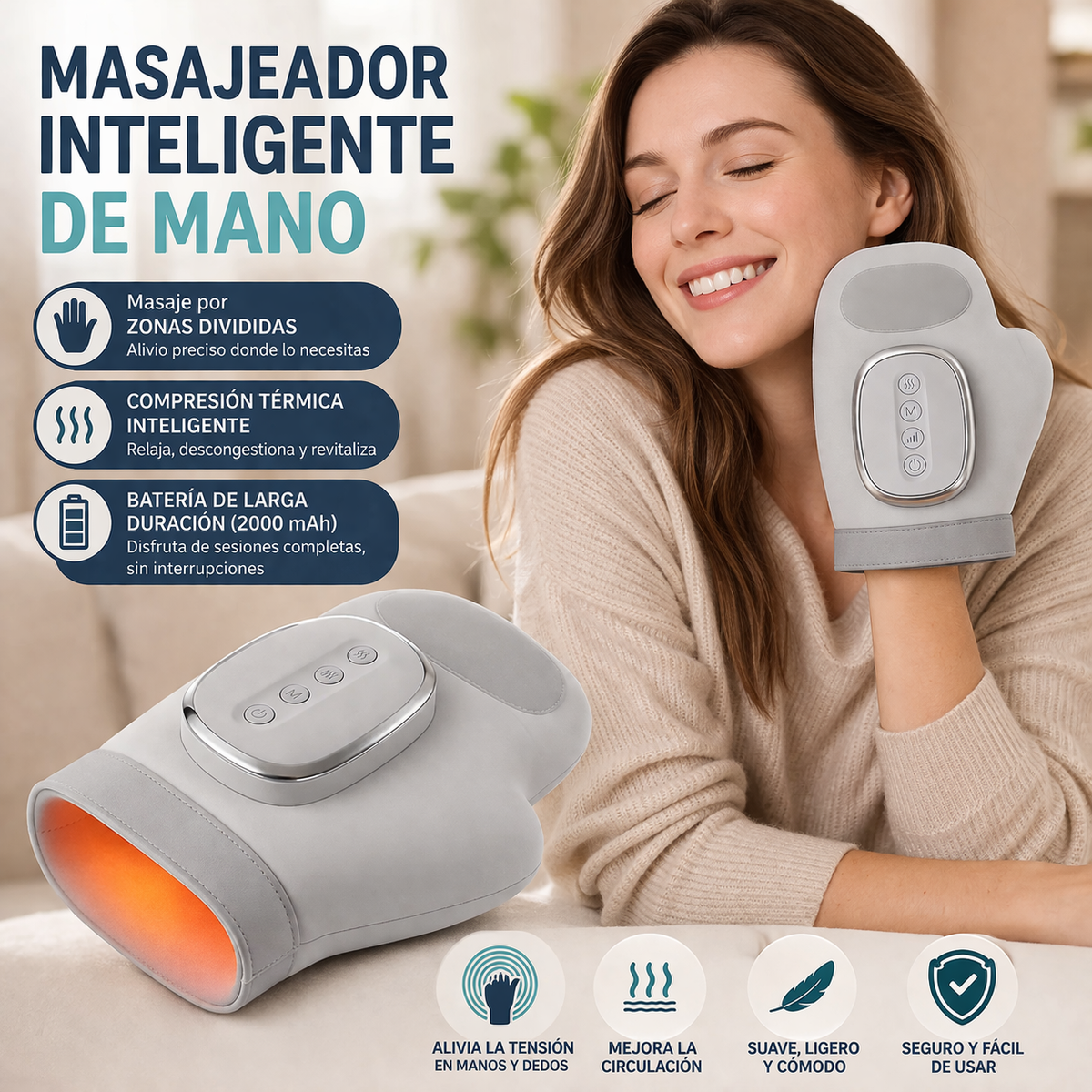 HandRelief Pro – Masajeador de Manos con Calor