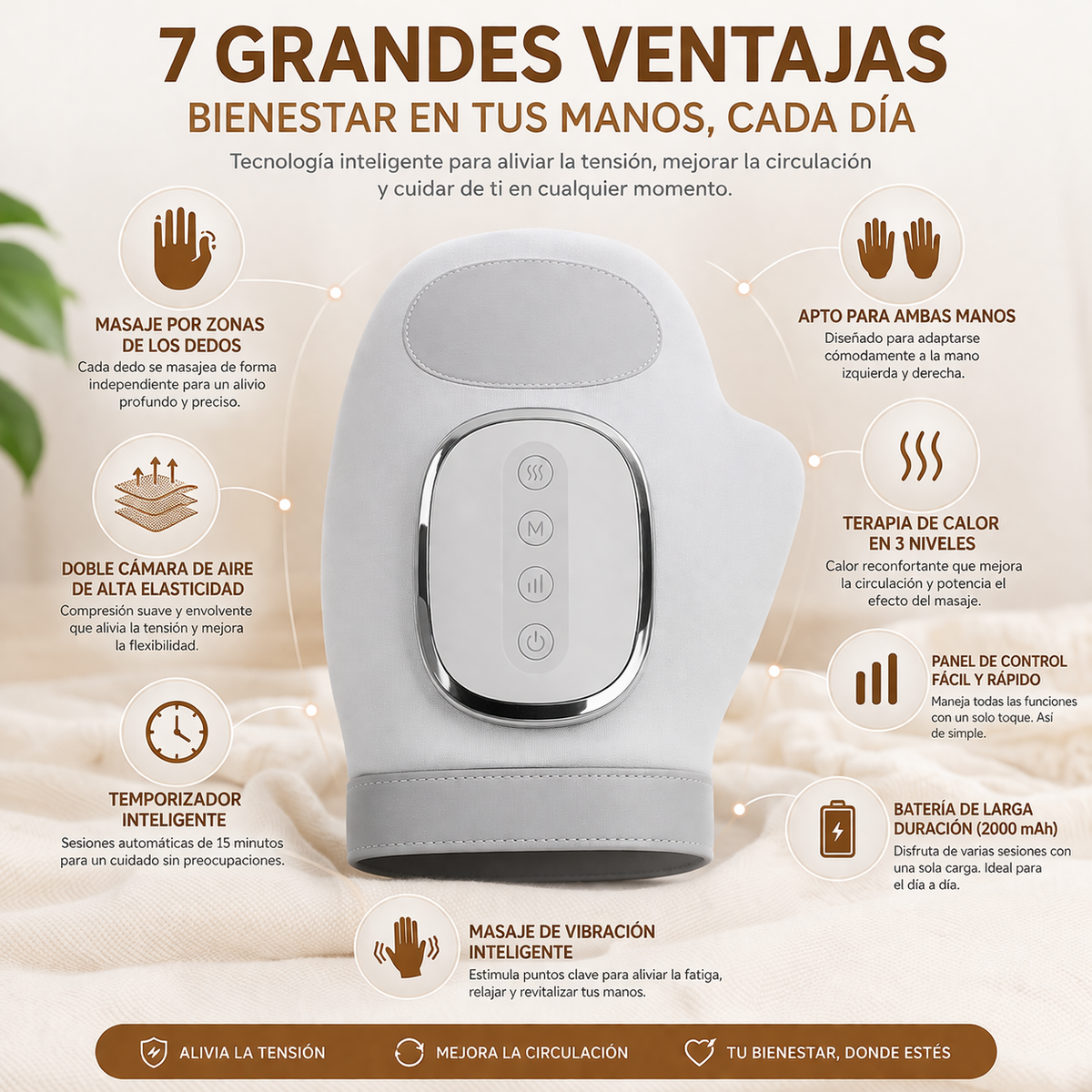 HandRelief Pro – Masajeador de Manos con Calor