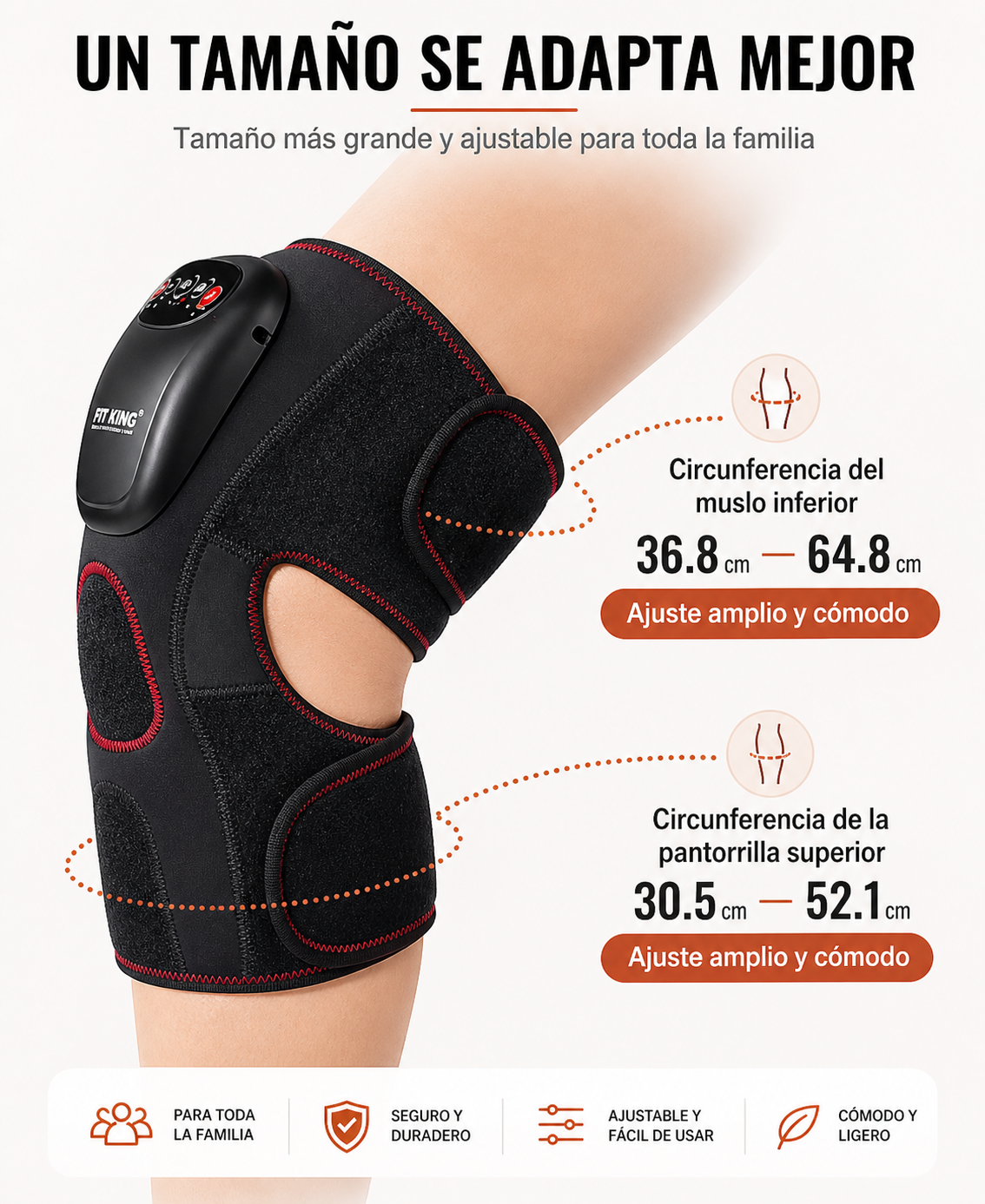 Masajeador de Rodilla FITKING FT-032K | Calor y Compresión