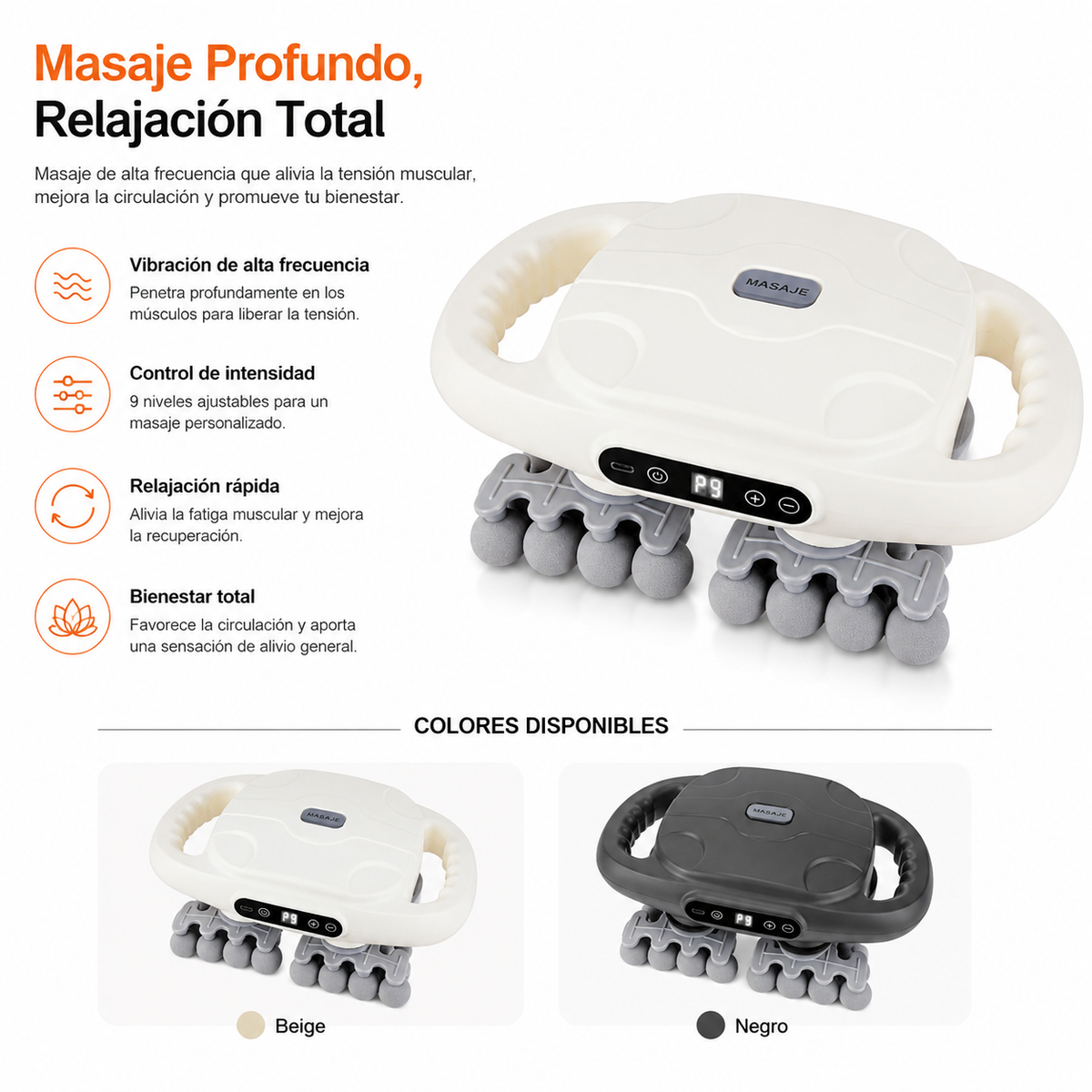 FasciaRelief Pro — Masajeador de Cuerpo Completo 42 Cabezas