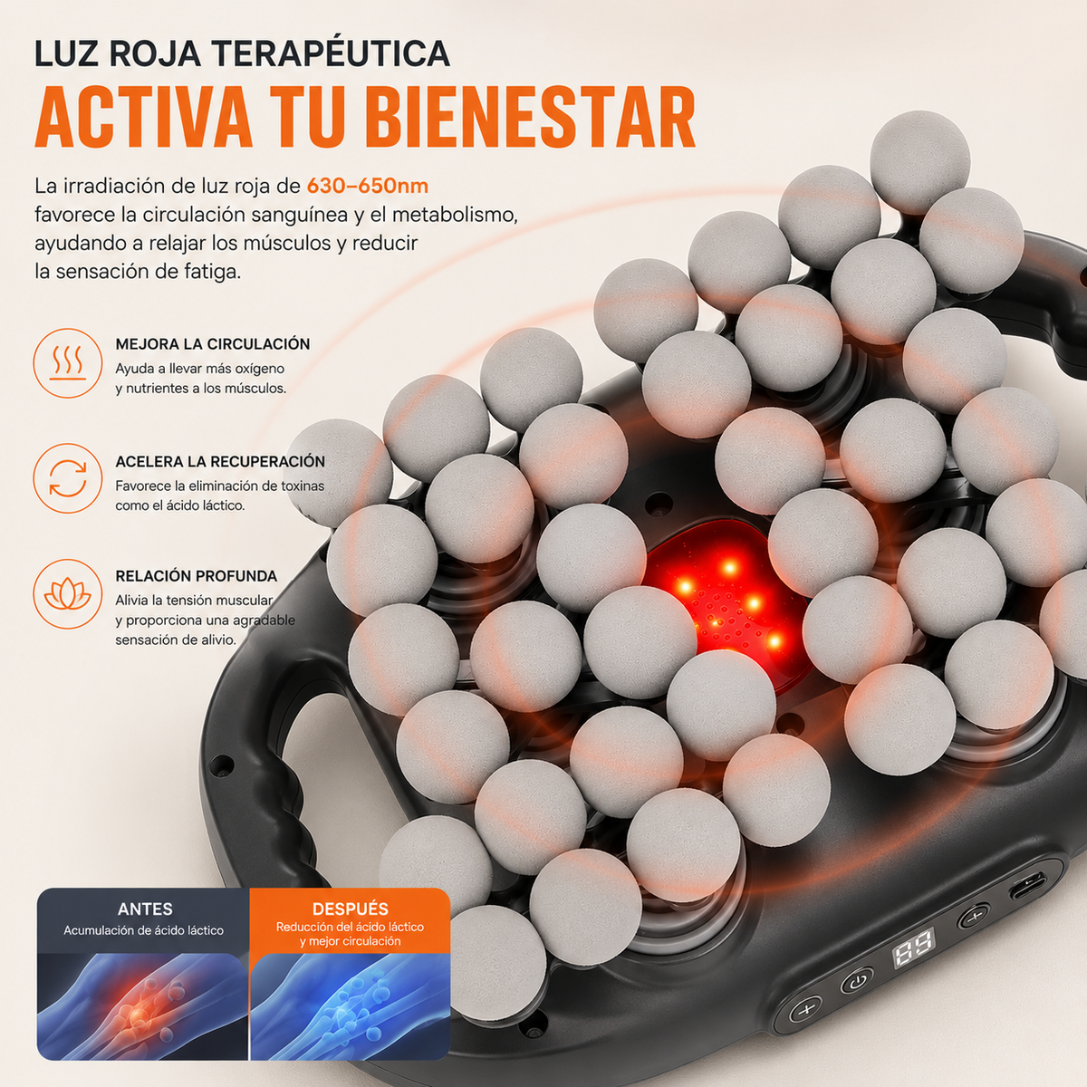 FasciaRelief Pro — Masajeador de Cuerpo Completo 42 Cabezas