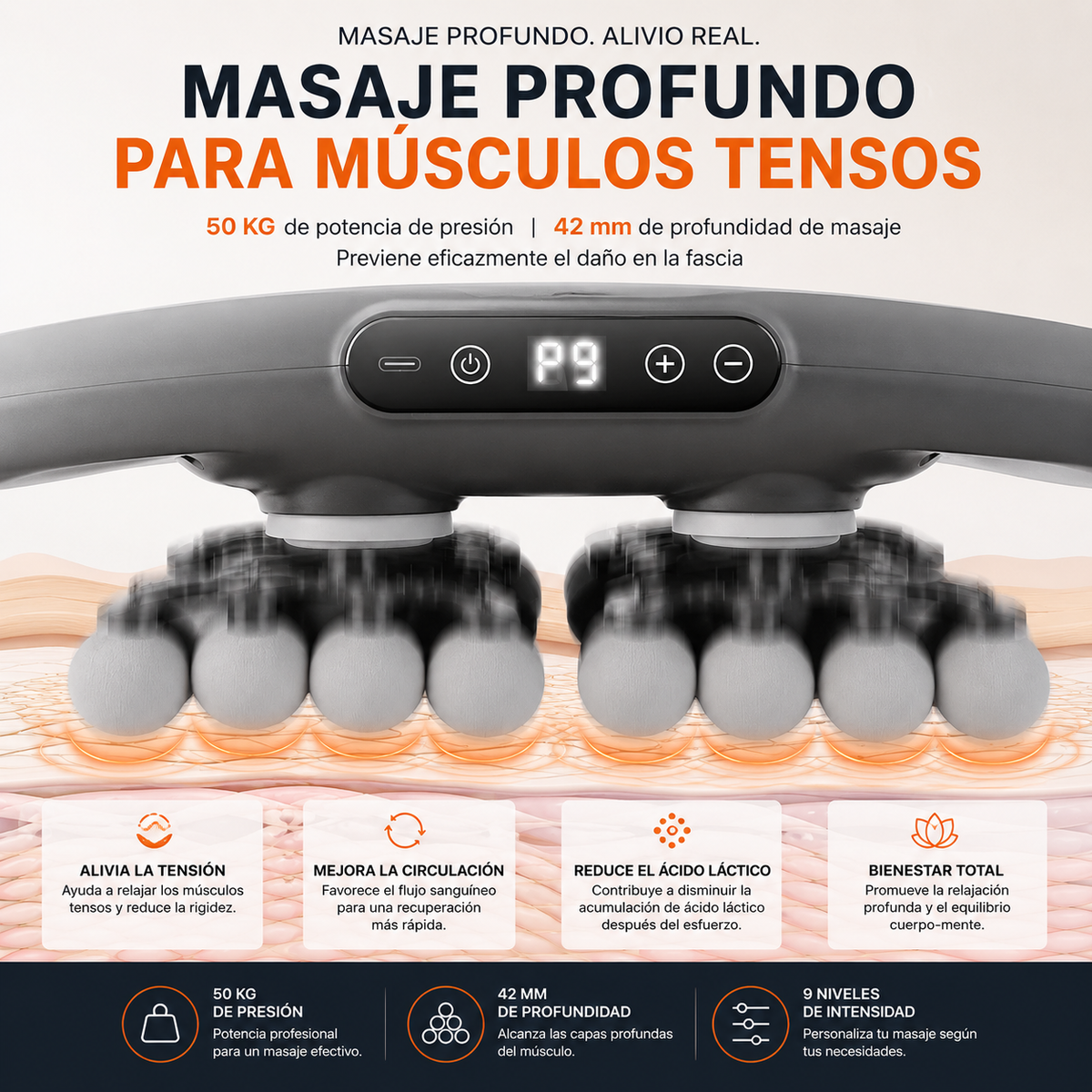 FasciaRelief Pro — Masajeador de Cuerpo Completo 42 Cabezas