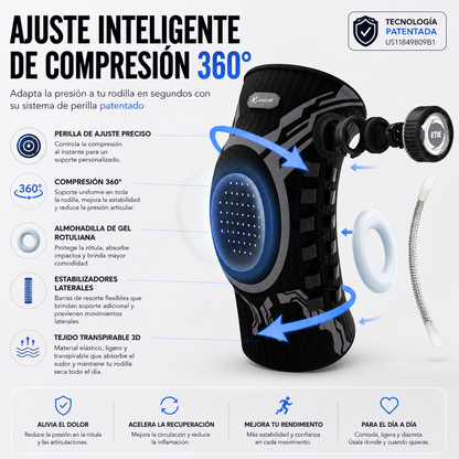 KneeGuard Pro – Rodillera con Ajuste por Perilla y Estabilizadores