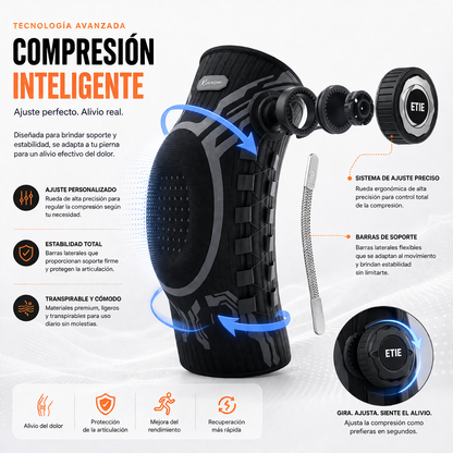 KneeGuard Pro – Rodillera con Ajuste por Perilla y Estabilizadores