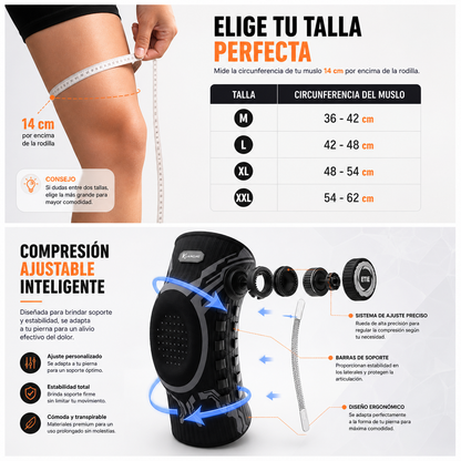 KneeGuard Pro – Rodillera con Ajuste por Perilla y Estabilizadores