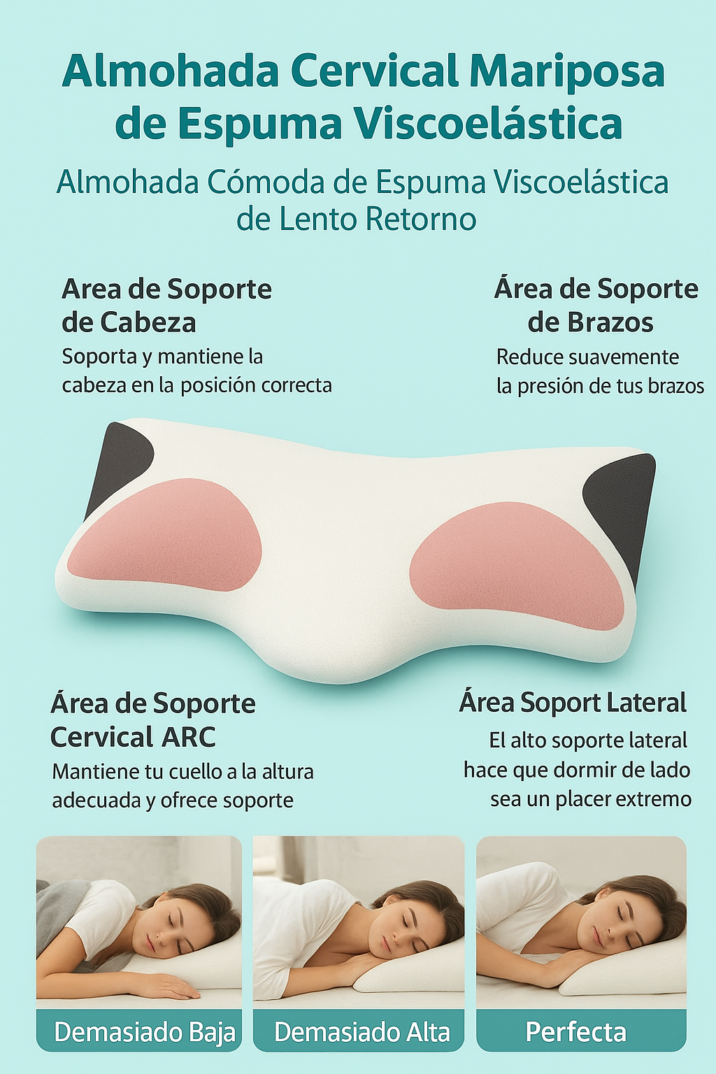 NeckCloud Pro – Almohada Cervical Ergonómica de Espuma Viscoelástica