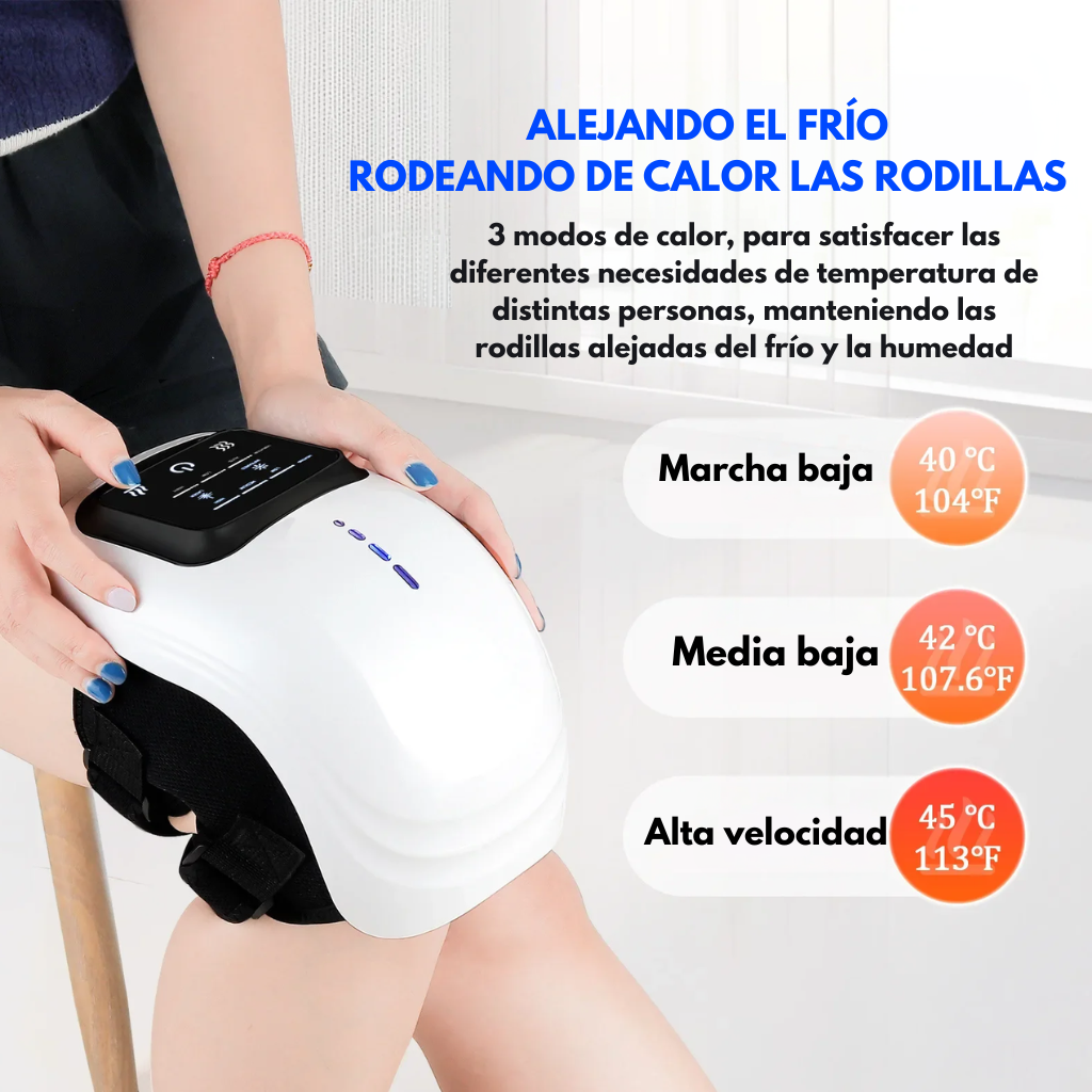SynoviRelief Pro™ – Masajeador Terapéutico de Rodilla con Calor y Luz Roja