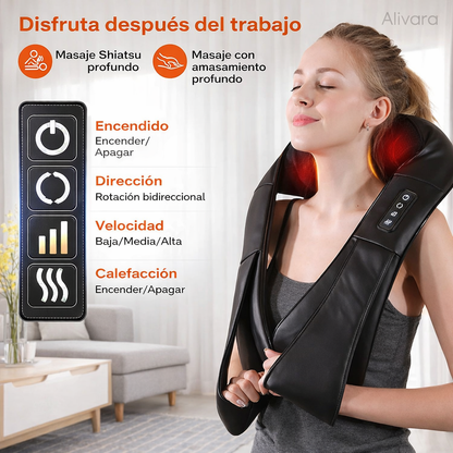 ShiatsuFlex Pro – Masajeador 4D de Espalda y Cervical