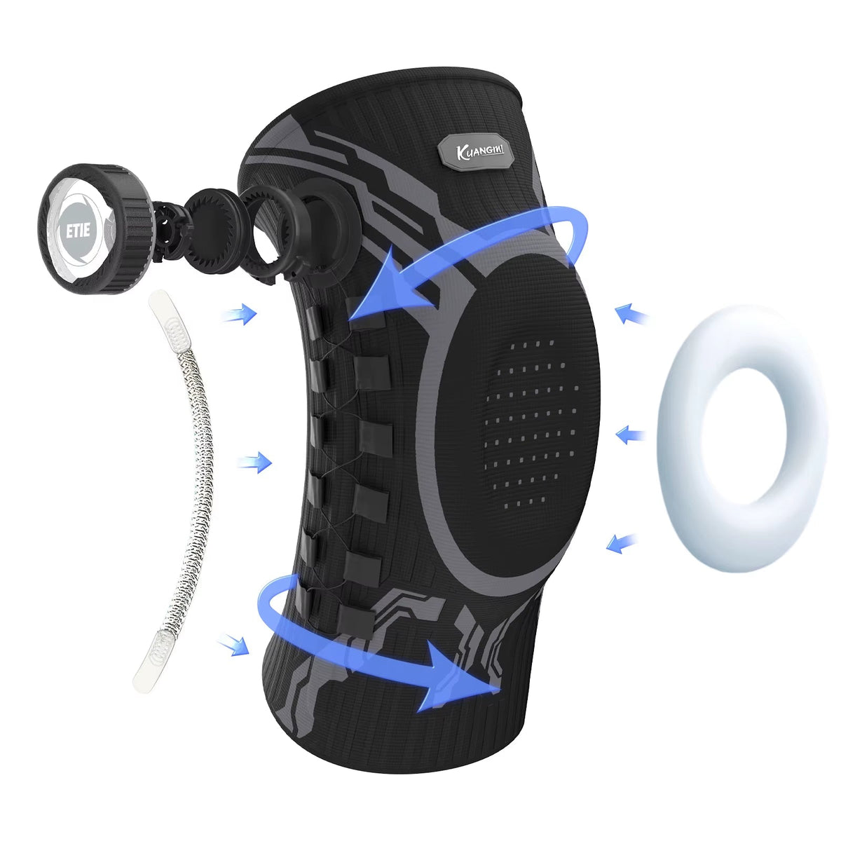 KneeGuard Pro – Rodillera con Ajuste por Perilla y Estabilizadores